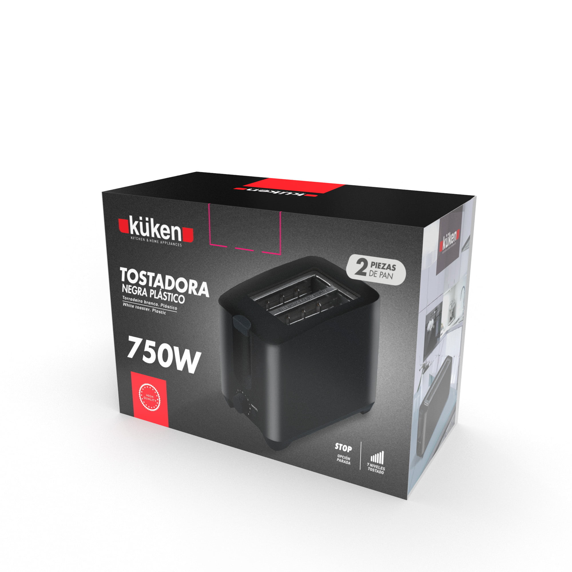 TOSTADORA NEGRA 2 PIEZAS 750w - Imagen 5