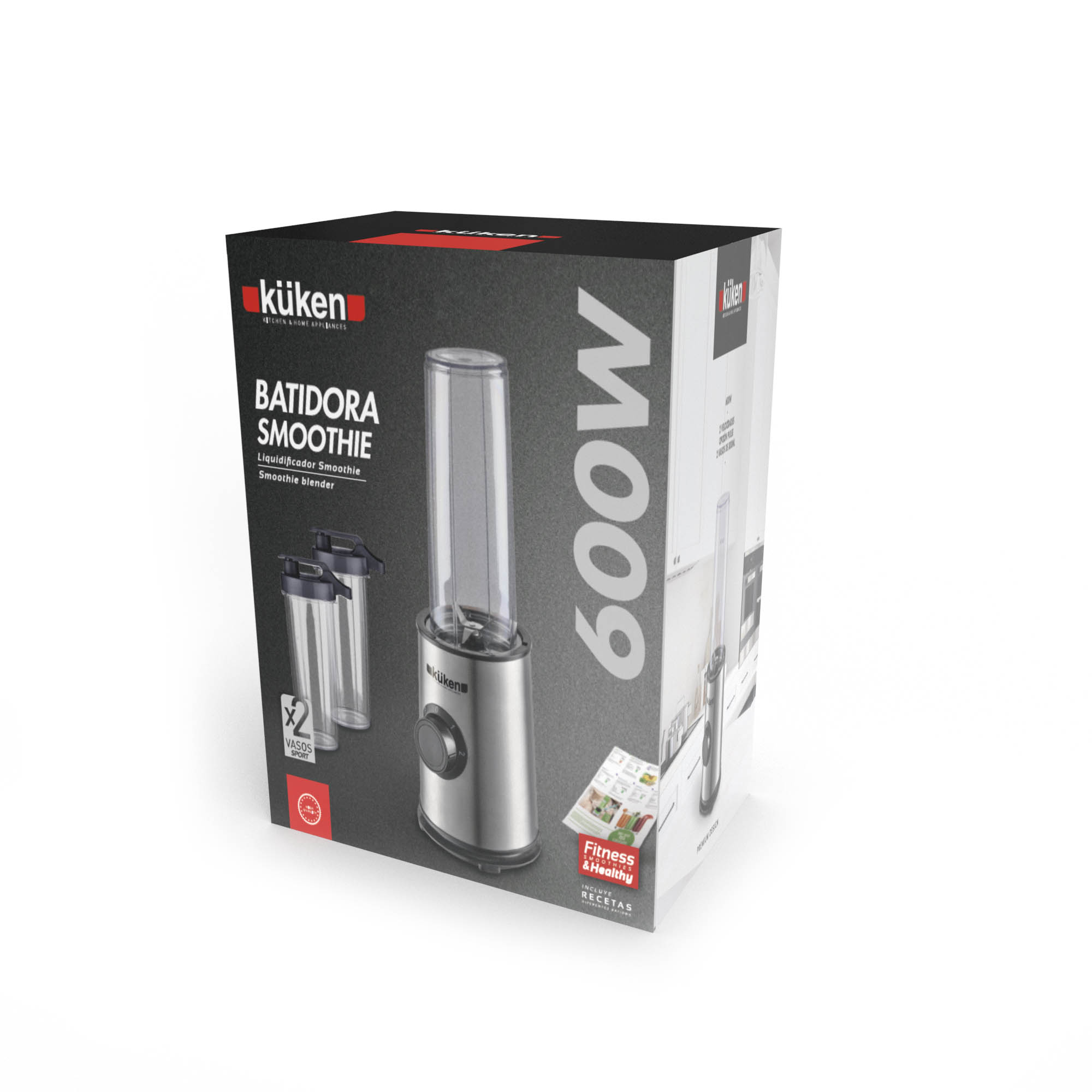 BATIDORA SMOOTHIE KÜKEN 800ML 2 VASOS 600W - Imagen 3